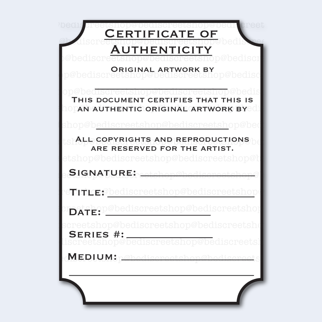 Certificate of Authenticity Sticker Packs