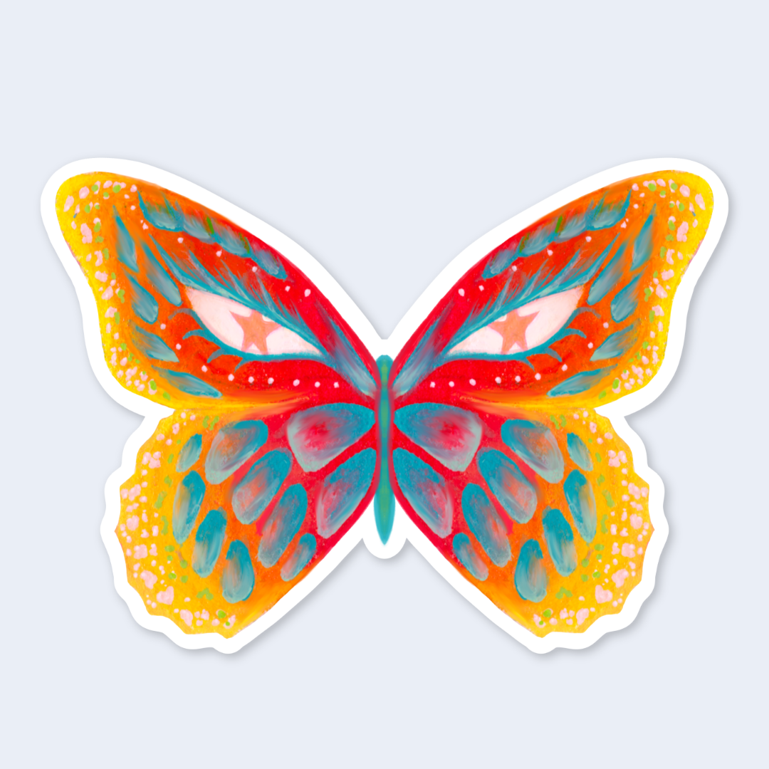 Blazing Change Butterfly Die Cut Sticker