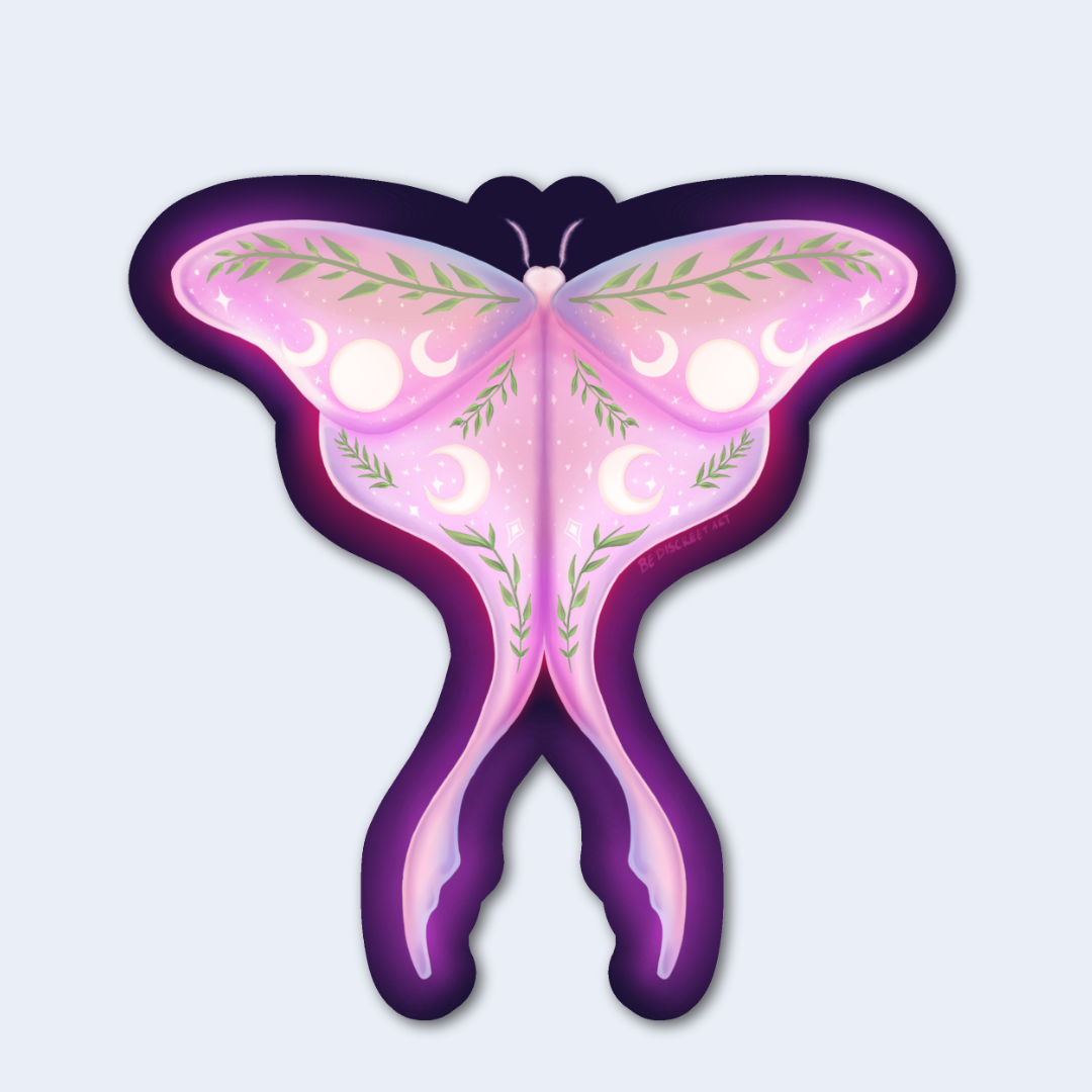 Divine Moth Die Cut Sticker