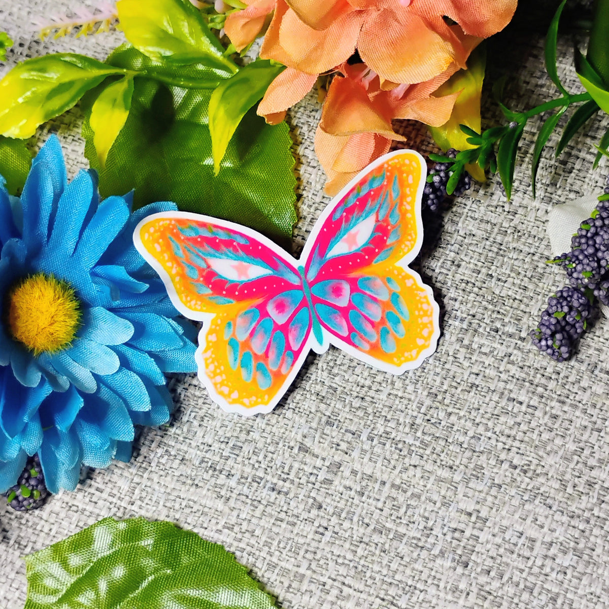 Blazing Change Butterfly Die Cut Sticker