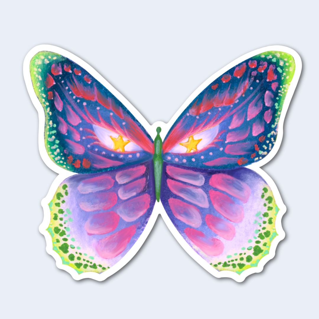 Quiet Change Butterfly Die Cut Sticker