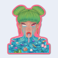 Spoon Girl Die Cut Sticker